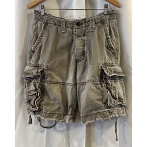 Vintage Abercrombie Fitch Cargo Shorts Men 30 Brown Baggy Paratrooper Grunge Y2K